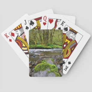 Fluss in grünem Wald, Oregon Spielkarten