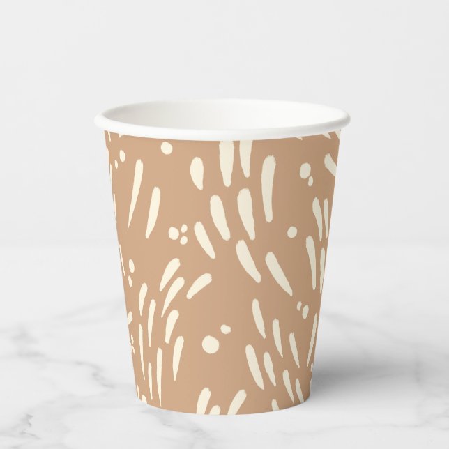 Fluss in Tan und Creme Pappbecher (Vorderseite)