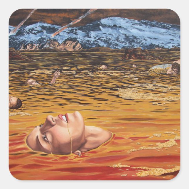 Fluss Inferno Quadratischer Aufkleber (Vorderseite)