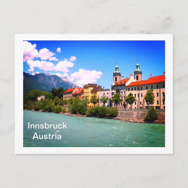 Fluss Inn Innsbruck Österreich Postkarte (Vorderseite)