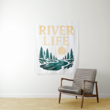 Fluss is Life Tapestry - Natur Inspiriert