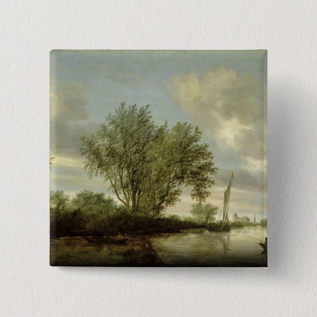 Fluss-Landschaft, 1645 Button (Vorderseite)