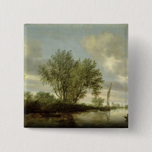 Fluss-Landschaft, 1645 Button