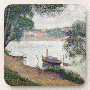 Fluss-Landschaft Georges Pierre Seurat mit einer Untersetzer