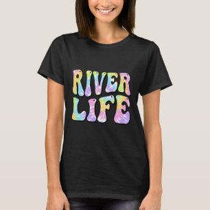 Fluss Leben Spaß Angeln Booten Fluss Bum Frauen Mä T-Shirt