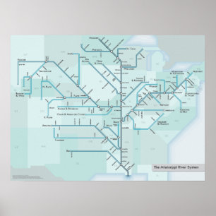 Fluss Mississipi 18 x 24 Poster