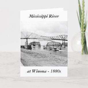 Fluss Mississipi bei Winona, 1880s Karte
