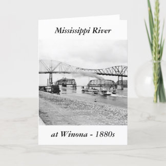 Fluss Mississipi bei Winona, 1880s Karte