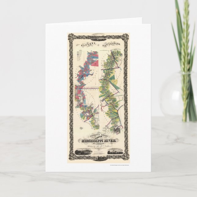 Fluss Mississipi-Karte 1858 Karte (Vorderseite)