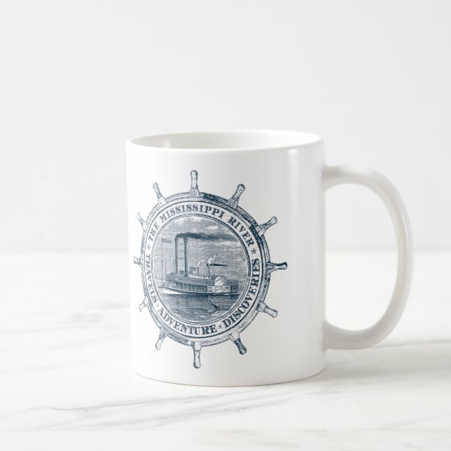 Fluss Mississipi. Reisen. Abenteuer. Entdeckungen Kaffeetasse (Rechts)