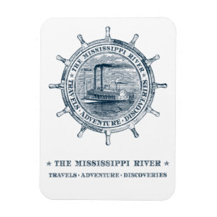 Fluss Mississipi. Reisen. Abenteuer. Entdeckungen Magnet