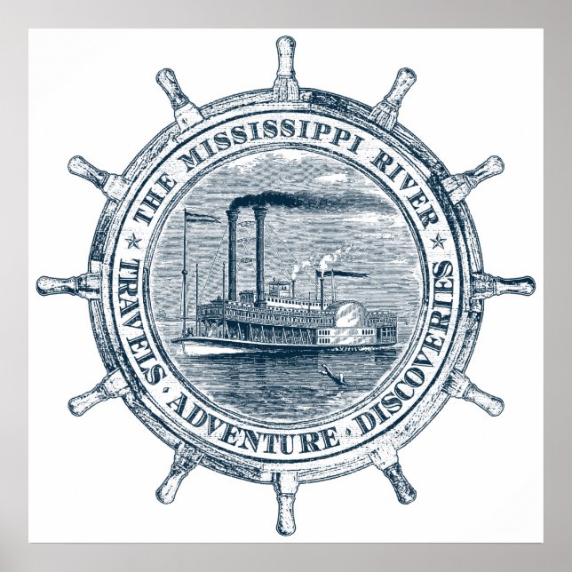 Fluss Mississippi. Reisen. Abenteuer. Entdeckungen Poster (Vorne)