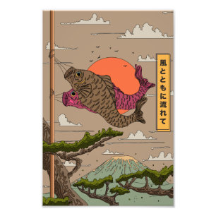 Fluss mit dem Wind Koinobori Fotodruck