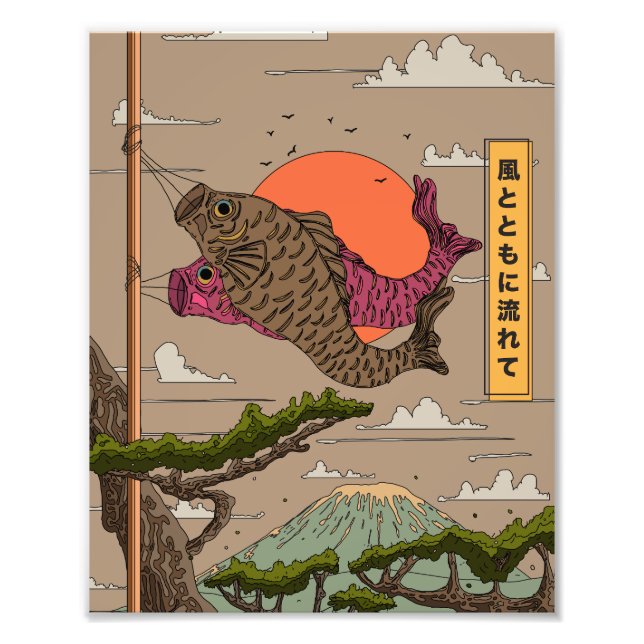 Fluss mit dem Wind Koinobori Fotodruck (Vorne)