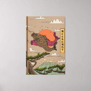 Fluss mit dem Wind Koinobori Leinwanddruck