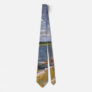 Fluss mit Rudelbooten von Vincent van Gogh Krawatte