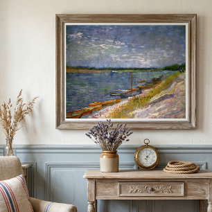 Fluss mit Rudelbooten von Vincent van Gogh Poster