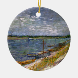 Fluss mit Ruderbooten von Vincent van Gogh Keramik Ornament