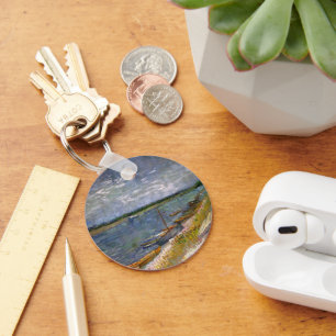 Fluss mit Ruderbooten von Vincent van Gogh Schlüsselanhänger