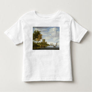 Fluss-Mündung mit einem Schloss Kleinkind T-shirt