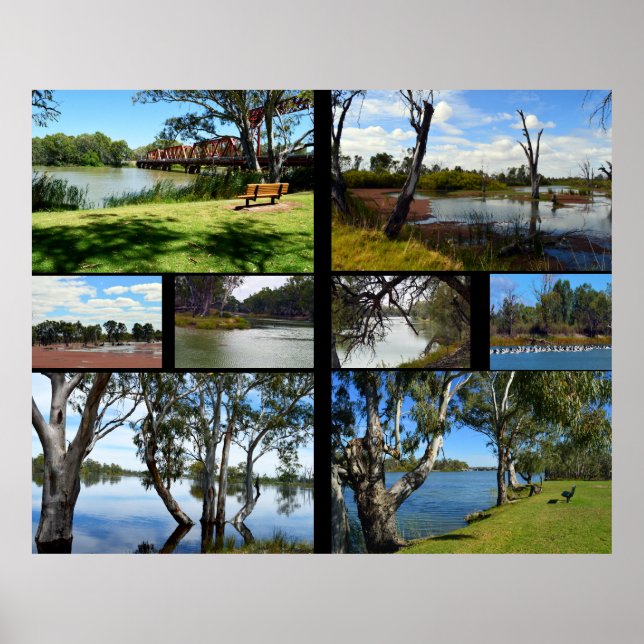 Fluss Murray Australia Foto Collage, Poster (Vorne)