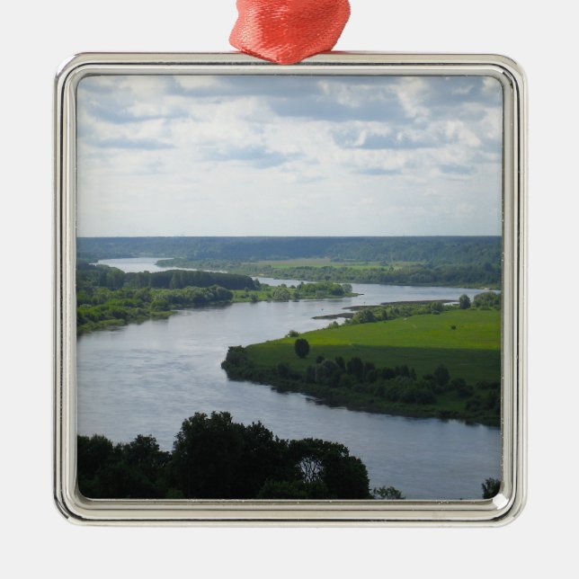 Fluss Nemunas in Vilkija, LITAUEN — Ornament Aus Metall (Vorne)