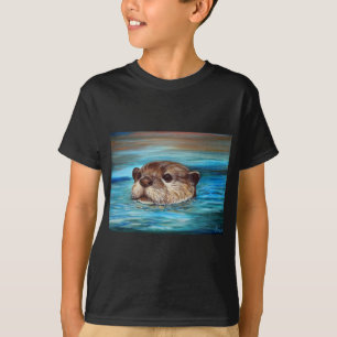Fluss-Otter-Malerei T-Shirt