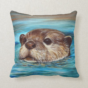 Fluss Otter Painting Kissen