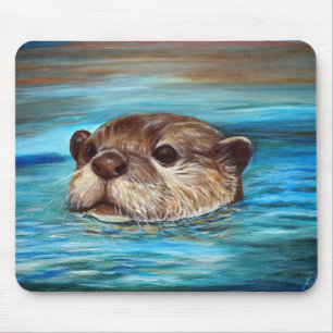 Fluss Otter Painting Mousepad