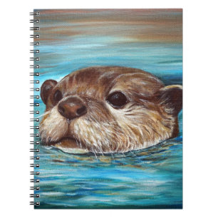 Fluss Otter Painting Notizblock