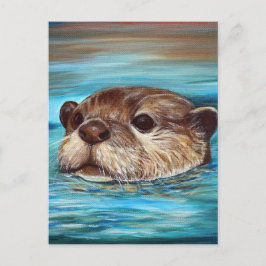 Fluss Otter Painting Postkarte