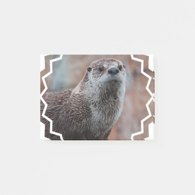 Fluss-Otter Post-it Klebezettel (Vorderseite)
