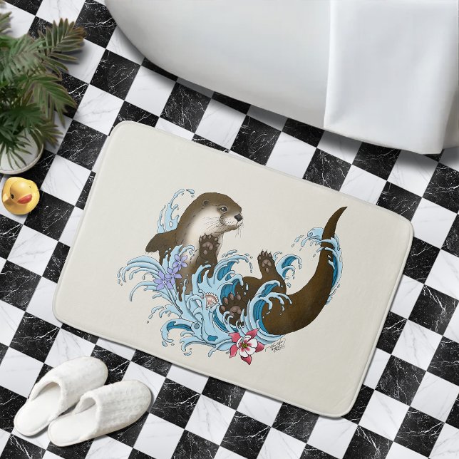 Fluss Otter Water Niedlich Badematte (Von Creator hochgeladen)
