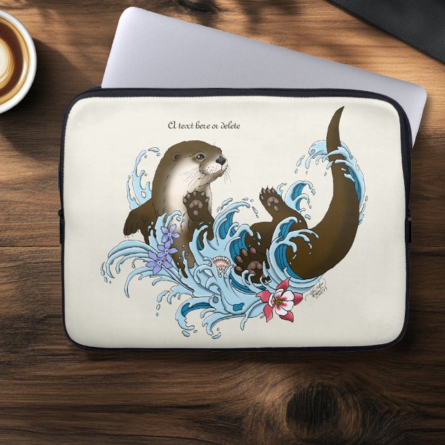 Fluss Otter Water Niedlich Laptopschutzhülle (Von Creator hochgeladen)