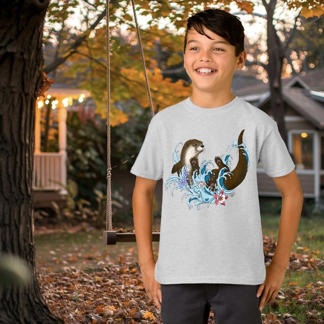 Fluss Otter Water Niedlich T-Shirt (Von Creator hochgeladen)
