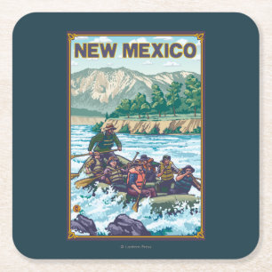 Fluss RaftingNew Mexiko Rechteckiger Pappuntersetzer