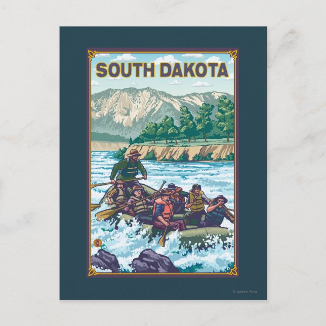 Fluss RaftingSouth Dakota Postkarte (Vorderseite)
