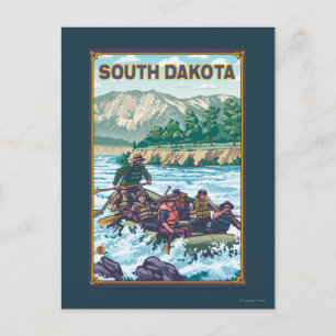 Fluss RaftingSouth Dakota Postkarte