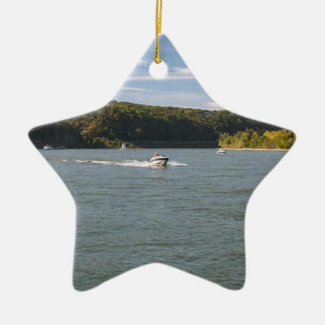 Fluss Rhein Keramik Ornament (Vorne)
