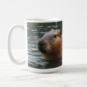 "Fluss Serenity: Capybaras schwimmen im Fluss" Kaffeetasse