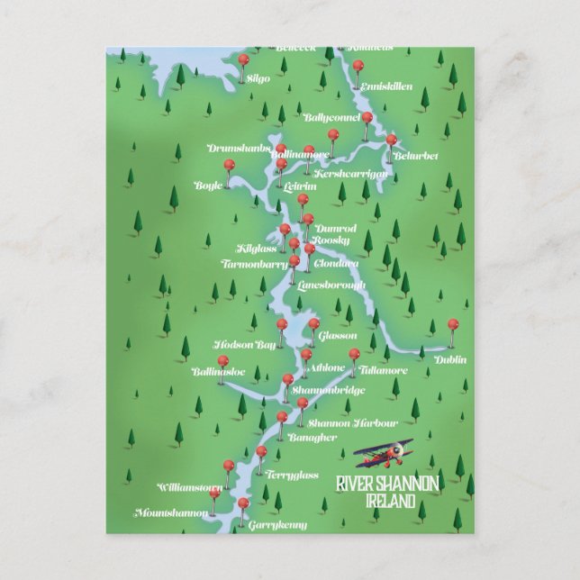 Fluss Shannon Ireland Karte (Vorderseite)