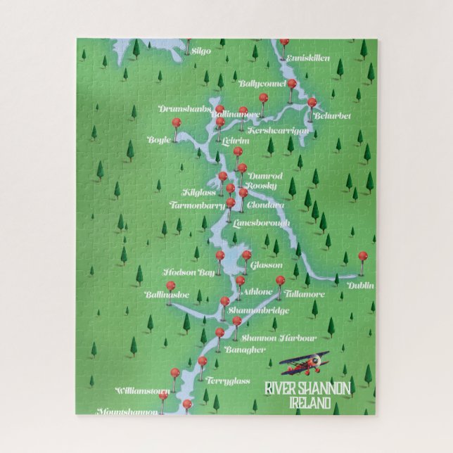 Fluss Shannon Ireland Karte Puzzle (Vertikal)