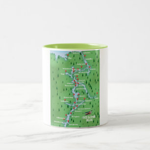 Fluss Shannon Irland Karte Zweifarbige Tasse