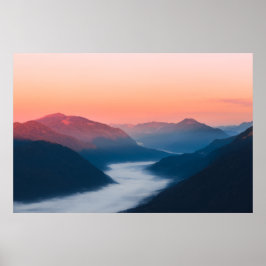 Fluss Soča bei Sonnenaufgang Poster