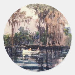 Fluss St. John, Florida von Winslow Homer Runder Aufkleber