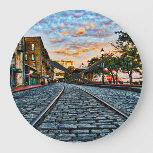Fluss Street, Savannah Clock Große Wanduhr