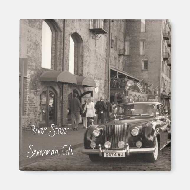 Fluss Street, Savannah, GA Magnet (Vorne)