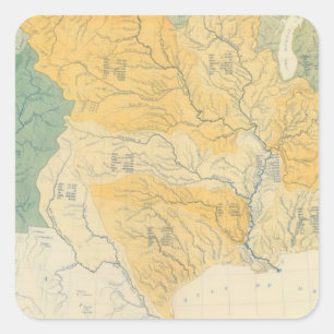 Fluss-Systeme in den US Quadratischer Aufkleber