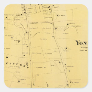 Fluss-Tal-und Mt-St. Vincent Atlas-Karte Quadratischer Aufkleber