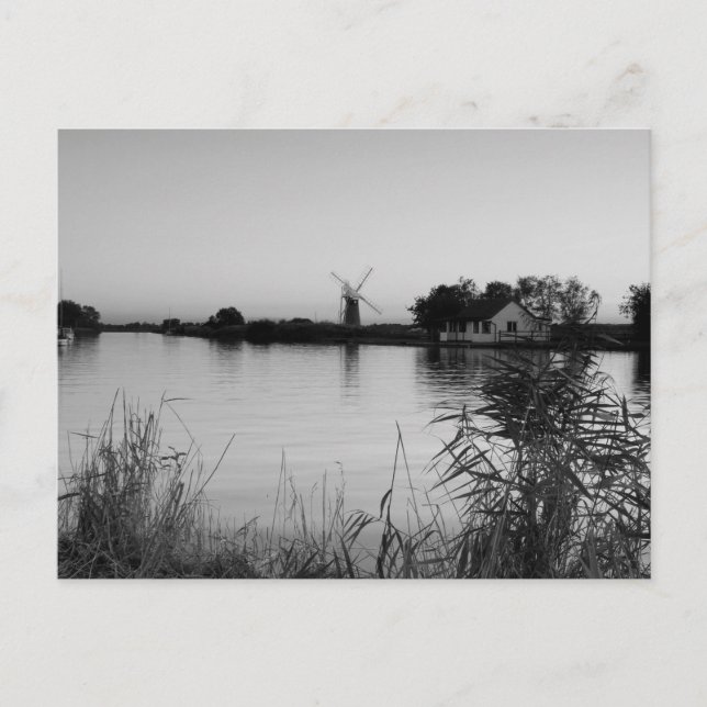 "Fluss Thurne" schwarz-weiße Postkarten (Vorderseite)